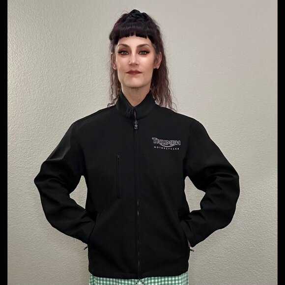 Black Triumph Motorcycle Wind Breaker Technical 3 Season Jacket Layer Unisex M - Picture 1 of 14